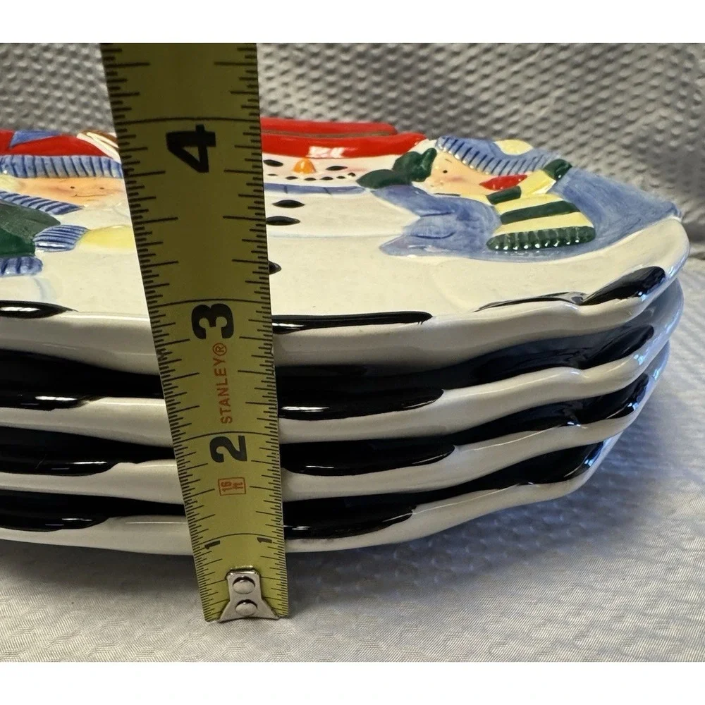 Pfaltzgraff Snowman Kids Holiday Winter Platter Serving Tray Discontinued‎ NOS